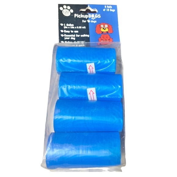 Pick-up Clean-up Bags for Dogs, 8 rolls of 15 bags [120 bags Total] NWT - Picture 2 of 4